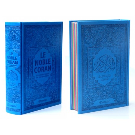 LE NOBLE CORAN RAINBOW - ARABE / FRANÇAIS - BLEU ROI