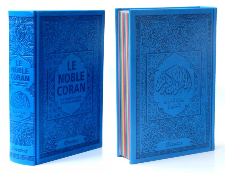 LE NOBLE CORAN RAINBOW - ARABE / FRANÇAIS - BLEU ROI