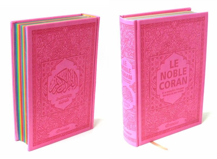 LE NOBLE CORAN RAINBOW - ARABE / FRANÇAIS - ROSE FUSHIA