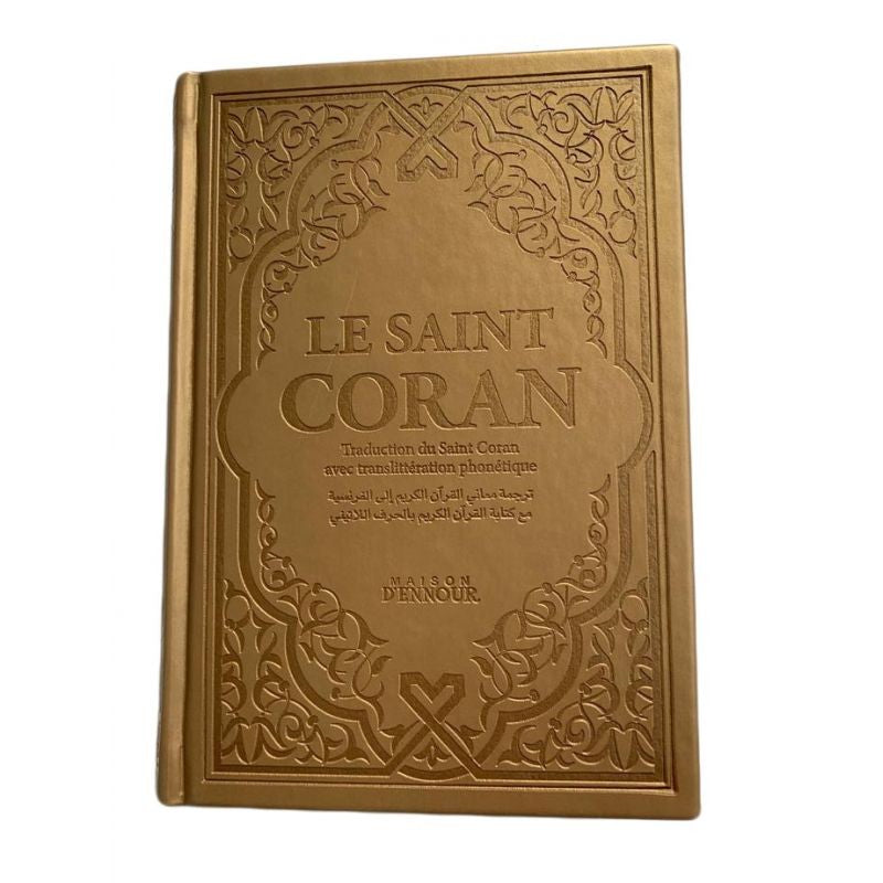 Le Saint Coran Argenté - Couverture Daim - Arc-En-Ciel - Français-Arabe-Phonétique